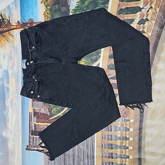 Agolde Toni Frayed Raw Hem Black Jeans Size 27 - Picture 2 of 7